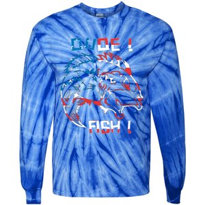 Dude! Fish! Bass American Flag Tee Cool Gift Tie-Dye Long Sleeve Shirt