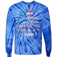 Dude! Fish! Bass American Flag Tee Cool Gift Tie-Dye Long Sleeve Shirt