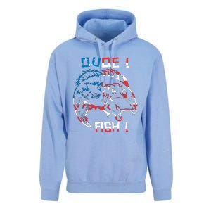 Dude! Fish! Bass American Flag Tee Cool Gift Unisex Surf Hoodie