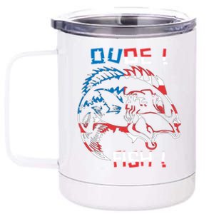 Dude! Fish! Bass American Flag Tee Cool Gift 12 oz Stainless Steel Tumbler Cup