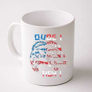 Dude! Fish! Bass American Flag Tee Cool Gift Coffee Mug