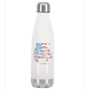 Dude! Fish! Bass American Flag Tee Cool Gift Stainless Steel Insulated Water Bottle