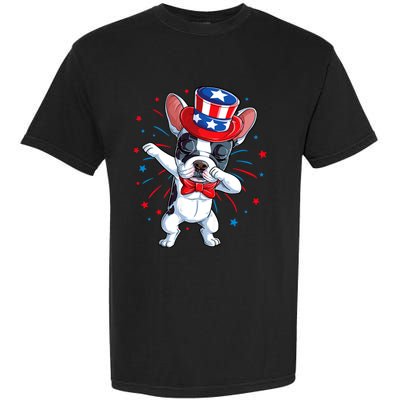 Dabbing French Bulldog 4th Of July Usa Flag Garment-Dyed Heavyweight T-Shirt