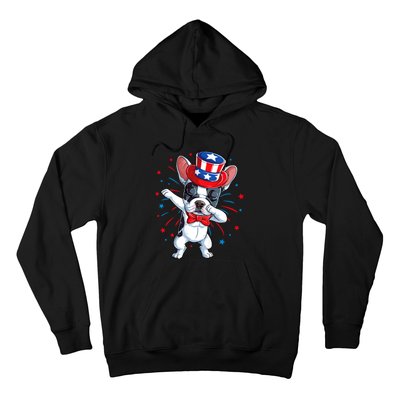 Dabbing French Bulldog 4th Of July Usa Flag Hoodie