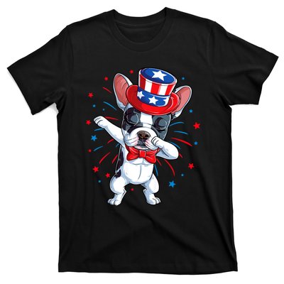 Dabbing French Bulldog 4th Of July Usa Flag T-Shirt