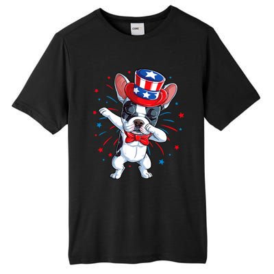 Dabbing French Bulldog 4th Of July Usa Flag Tall Fusion ChromaSoft Performance T-Shirt