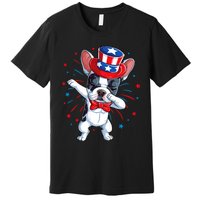 Dabbing French Bulldog 4th Of July Usa Flag Premium T-Shirt