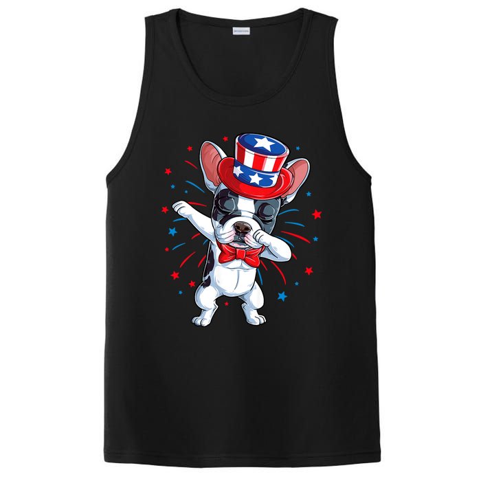 Dabbing French Bulldog 4th Of July Usa Flag PosiCharge Competitor Tank