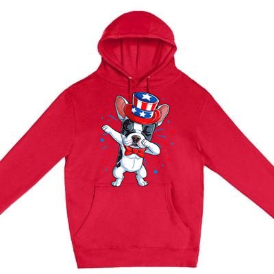 Dabbing French Bulldog 4th Of July Usa Flag Premium Pullover Hoodie