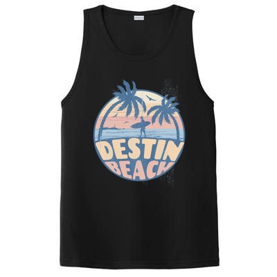 Destin Florida Beach Surf Summer Vacation Vintage Cool Gift PosiCharge Competitor Tank