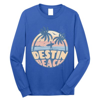 Destin Florida Beach Surf Summer Vacation Vintage Cool Gift Long Sleeve Shirt