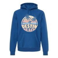 Destin Florida Beach Surf Summer Vacation Vintage Cool Gift Premium Hoodie