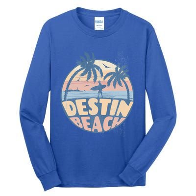 Destin Florida Beach Surf Summer Vacation Vintage Cool Gift Tall Long Sleeve T-Shirt