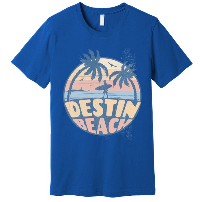 Destin Florida Beach Surf Summer Vacation Vintage Cool Gift Premium T-Shirt