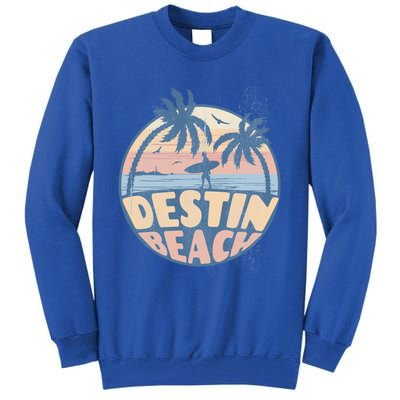 Destin Florida Beach Surf Summer Vacation Vintage Cool Gift Tall Sweatshirt