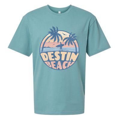 Destin Florida Beach Surf Summer Vacation Vintage Cool Gift Sueded Cloud Jersey T-Shirt