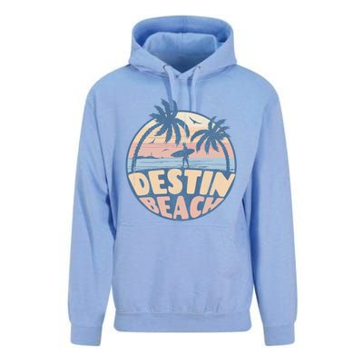 Destin Florida Beach Surf Summer Vacation Vintage Cool Gift Unisex Surf Hoodie