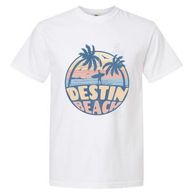 Destin Florida Beach Surf Summer Vacation Vintage Cool Gift Garment-Dyed Heavyweight T-Shirt