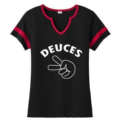 Deuces Funny Bye Ladies Halftime Notch Neck Tee