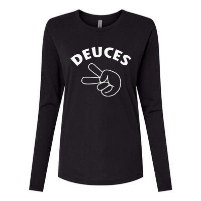 Deuces Funny Bye Womens Cotton Relaxed Long Sleeve T-Shirt