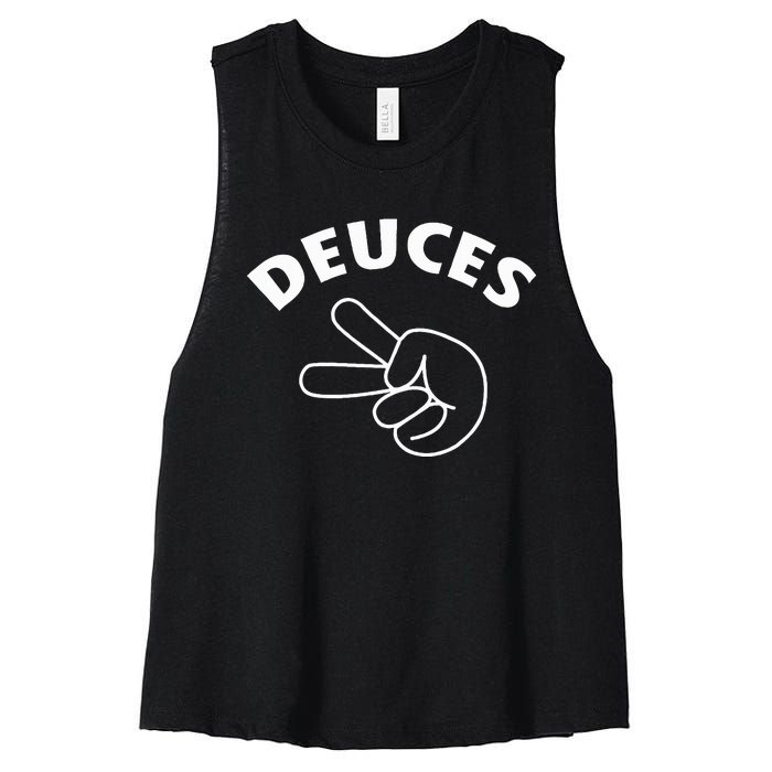 Deuces Funny Bye Women's Racerback Cropped Tank