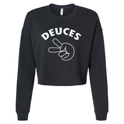 Deuces Funny Bye Cropped Pullover Crew