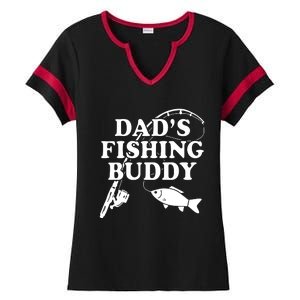 Dads Fishing Buddy Dad Matching Ladies Halftime Notch Neck Tee