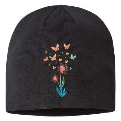 Dandelion Flower Butterfly For Butterfly Lover Summer Sustainable Beanie