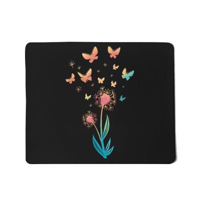 Dandelion Flower Butterfly For Butterfly Lover Summer Mousepad