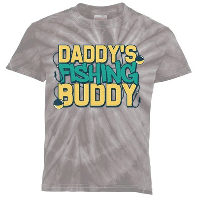 Daddy's Fishing Buddy Dad Son Daughter Fisherman Fish Kids Tie-Dye T-Shirt