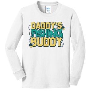 Daddy's Fishing Buddy Dad Son Daughter Fisherman Fish Kids Long Sleeve Shirt