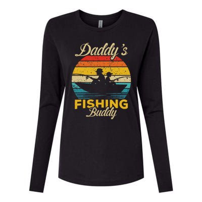 Daddys Fishing Buddy Funny Retro Dad Son Gift For Fisherman Womens Cotton Relaxed Long Sleeve T-Shirt