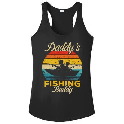 Daddys Fishing Buddy Funny Retro Dad Son Gift For Fisherman Ladies PosiCharge Competitor Racerback Tank