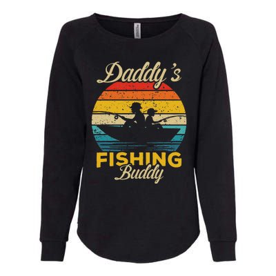 Daddys Fishing Buddy Funny Retro Dad Son Gift For Fisherman Womens California Wash Sweatshirt