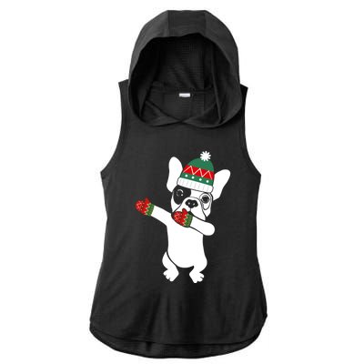 Dabbing French Bulldog Santa Christmas Funny Gift Xmas Meaningful Gift Ladies PosiCharge Tri-Blend Wicking Draft Hoodie Tank