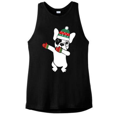 Dabbing French Bulldog Santa Christmas Funny Gift Xmas Meaningful Gift Ladies PosiCharge Tri-Blend Wicking Tank