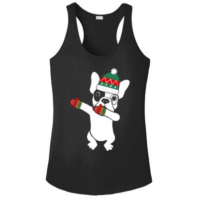 Dabbing French Bulldog Santa Christmas Funny Gift Xmas Meaningful Gift Ladies PosiCharge Competitor Racerback Tank