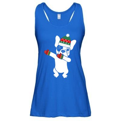 Dabbing French Bulldog Santa Christmas Funny Gift Xmas Meaningful Gift Ladies Essential Flowy Tank