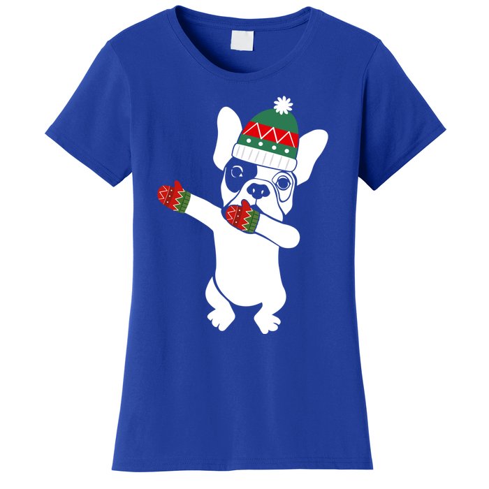 Dabbing French Bulldog Santa Christmas Funny Gift Xmas Meaningful Gift Women's T-Shirt