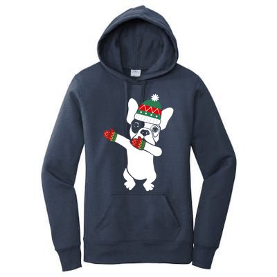 Dabbing French Bulldog Santa Christmas Funny Gift Xmas Meaningful Gift Women's Pullover Hoodie