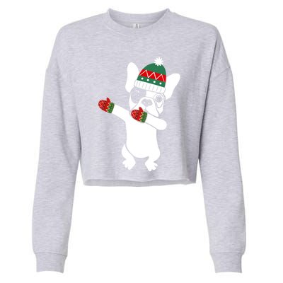 Dabbing French Bulldog Santa Christmas Funny Gift Xmas Meaningful Gift Cropped Pullover Crew