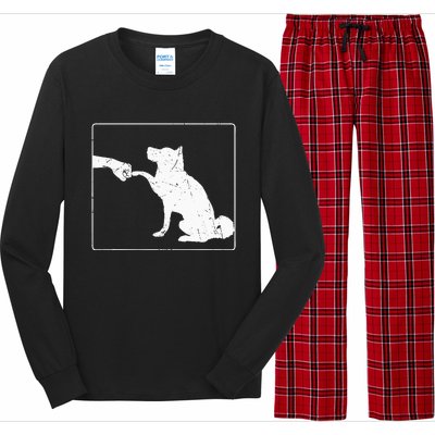 Dog Fist Bump Best Friend Dog Lover Long Sleeve Pajama Set