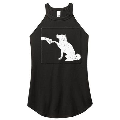 Dog Fist Bump Best Friend Dog Lover Women’s Perfect Tri Rocker Tank