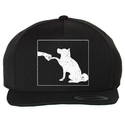 Dog Fist Bump Best Friend Dog Lover Wool Snapback Cap