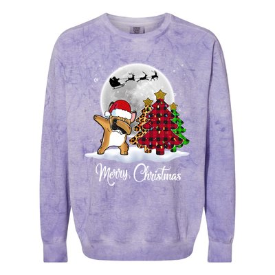 Dabbing French Bulldog Dab Dog Christmas Tree Funny Xmas Gift Colorblast Crewneck Sweatshirt