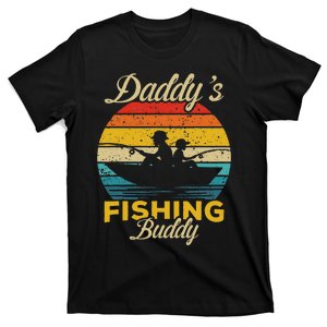 Daddys Fishing Buddy Funny Retro Dad Son Gift For Fisherman T-Shirt