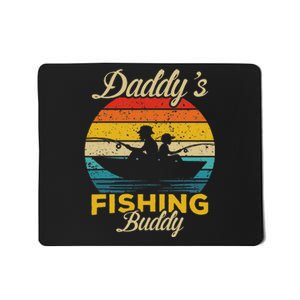 Daddys Fishing Buddy Funny Retro Dad Son Gift For Fisherman Mousepad