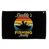 Daddys Fishing Buddy Funny Retro Dad Son Gift For Fisherman Grommeted Golf Towel