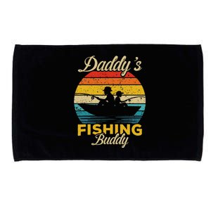 Daddys Fishing Buddy Funny Retro Dad Son Gift For Fisherman Microfiber Hand Towel