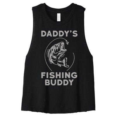 Daddys Fishing Buddy Perfect Dad Gift Women's Racerback Cropped Tank